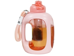 Garrafa de Água Esportiva 1500ml Rosa Abs Portátil