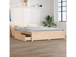 Estrutura De Cama Com Gavetas 150x200 Cm Tamanho King