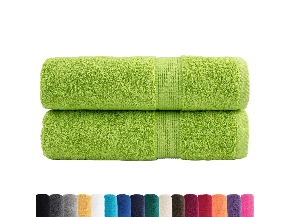 Toalha de Mãos Premium Solund 2 Pcs 50x100cm 600gsm Verde Maçã HARLANV1