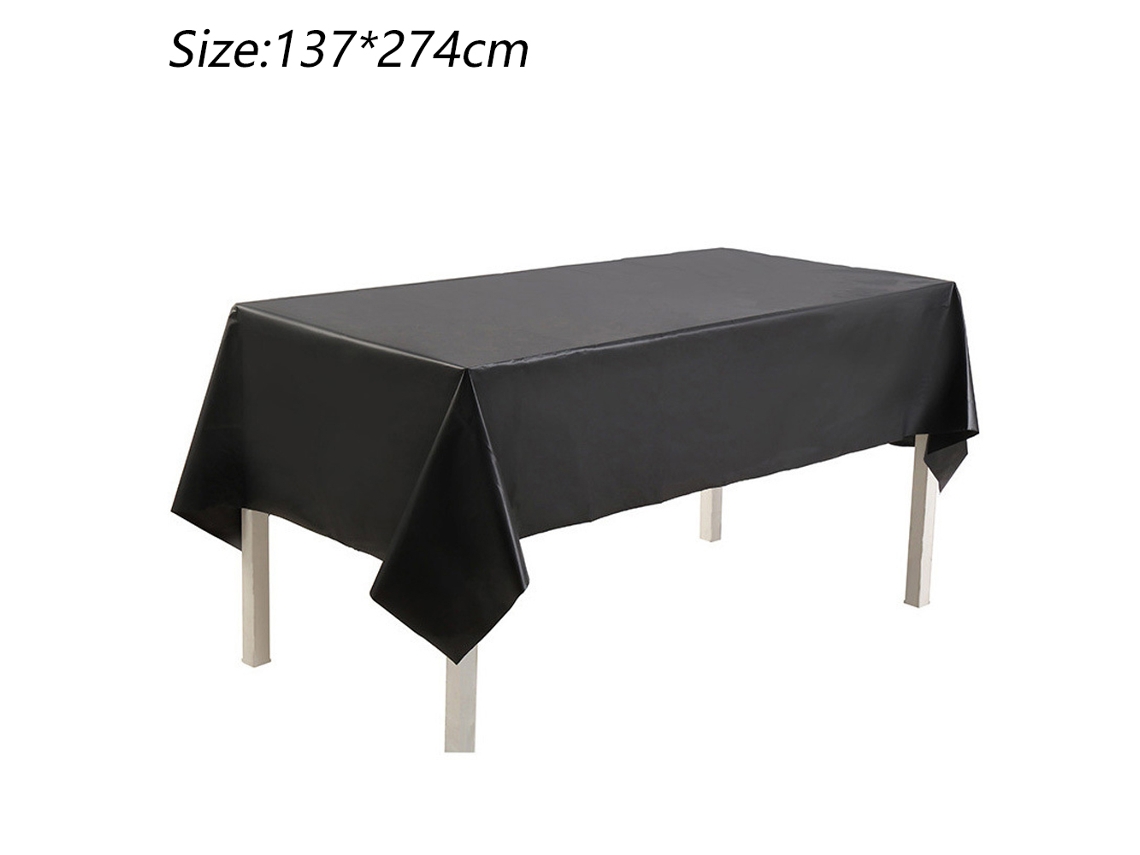 Toalhas de Mesa de Plástico para Mesas Retangulares Pacote com 3 Toalhas de Mesa Descartáveis de 54 X 108 para Festas Pretas