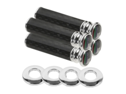 Conjunto De 4 Capas Fibra Carbono Para Maçanetas Portas Carro Anneome, Com Design Antifurto E Puxador, Na Cor Preta