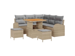 Maison Exclusive - Conjunto De Sofá De Jardim 8 Pcs Bege E Cinza Claro
