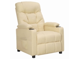 Vidaxl Poltrona Reclinável Tecido Cor Creme