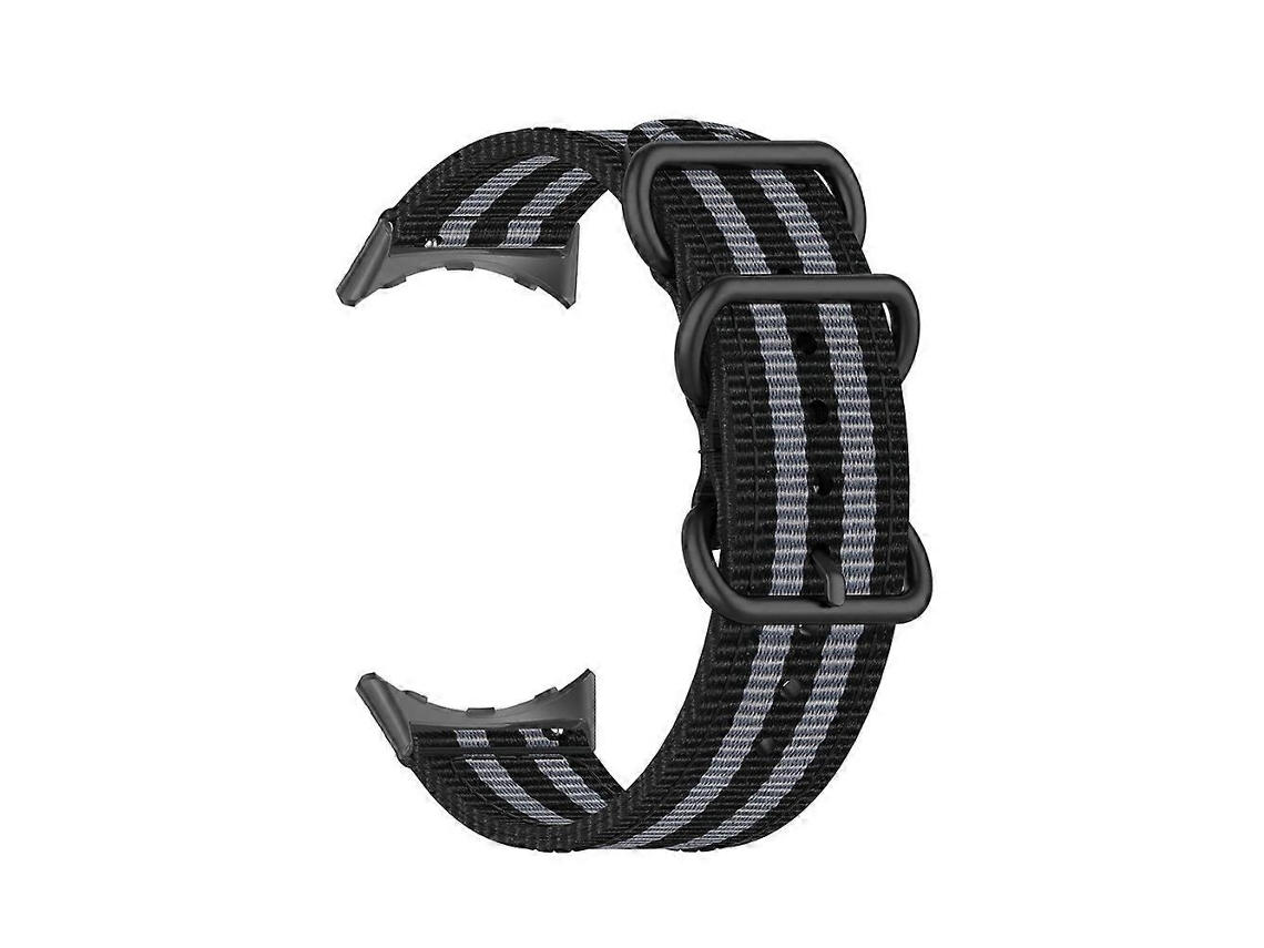 Pulseira De Nylon Preta Com Fivela De Três Anéis Para Google Pixel Watch
