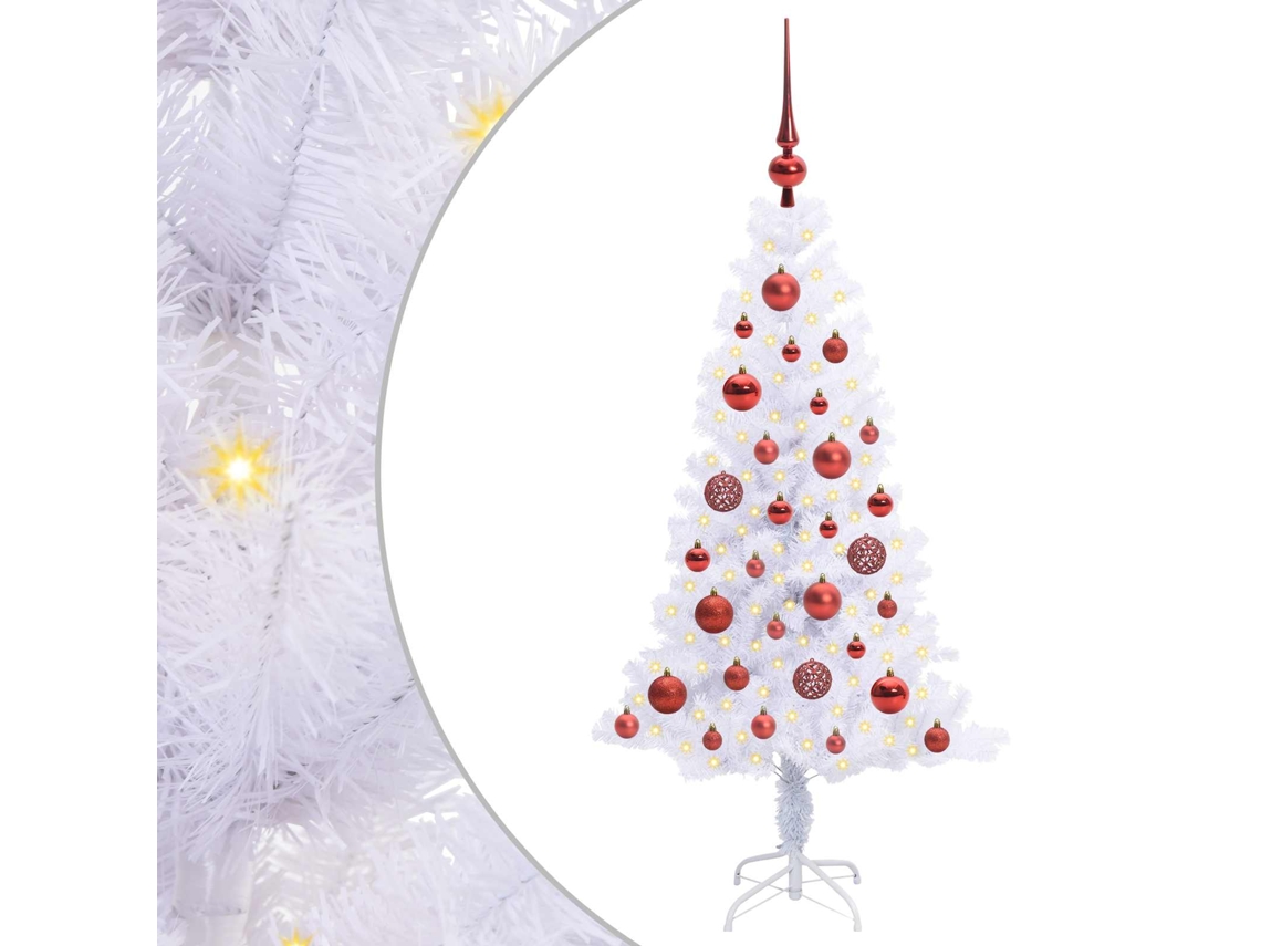 Conjunto 1 Árvore De Natal Artificial Vidaxl Branco Pvc (120 Cm)