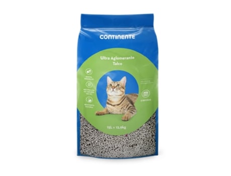 Areia Ultra Aglomerante Bentonite Natural Talco Pack Poupança CONTINENTE emb. 15 lt/12,9 kg