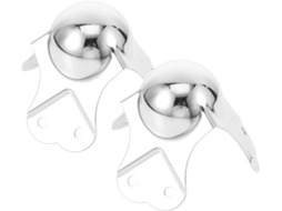 Protetor De Canto Esfera Metal Prateado Liga Metálica 2 Peças