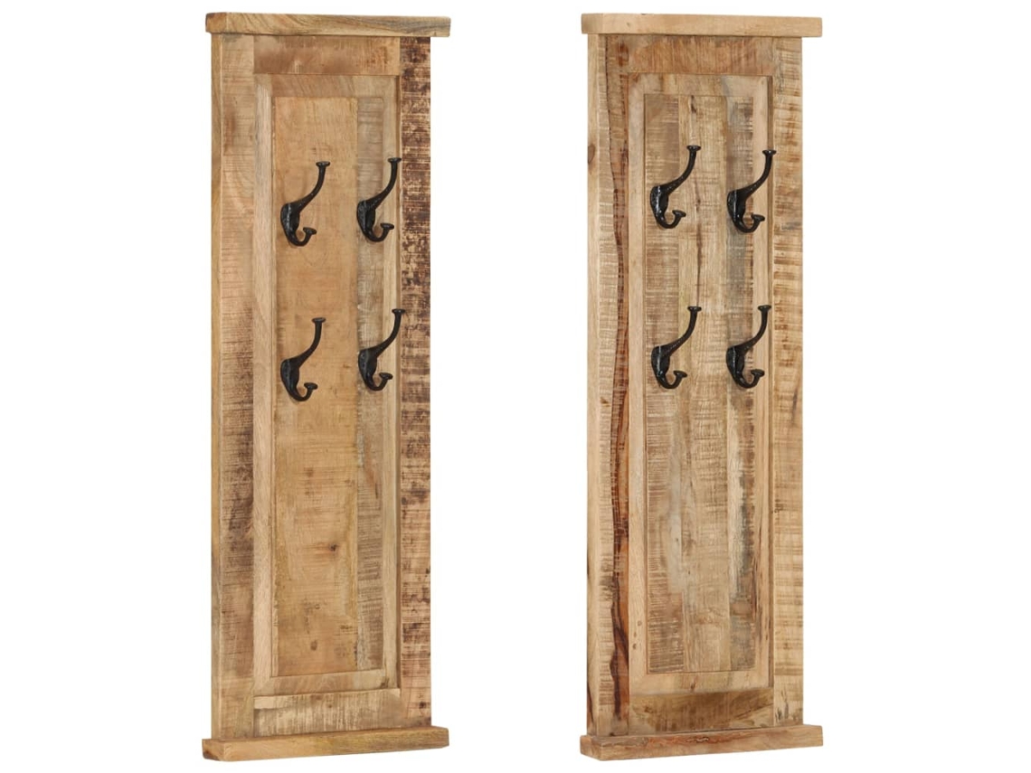 Vidaxl Bengaleiros 2 Pcs Madeira De Mangueira Maciça 38x100 Cm