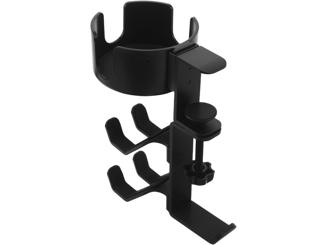 Suporte Multifuncional Para Casque De Áudio E Manete Com Porta Portátil, Pino De Fixação Ajustável, Gabinete