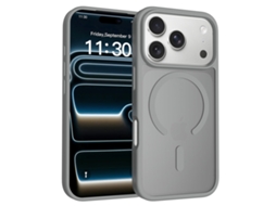 Capa Magnética Para Iphone 17 Pro Max , Compatível Com Magsafe, Acabamento Mate Cinza Escuro