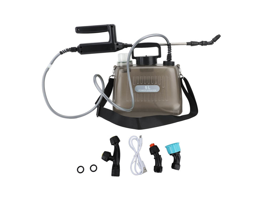 Pulverizador Elétrico Portátil 5l Bateria 2000mah Jardim Cinza