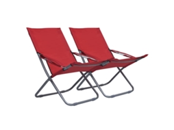 Conjunto 1 Cadeira Dobrável Vidaxl Vermelho Tecido (58 X 76 X 88 Cm)