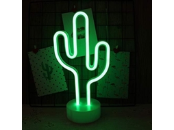 Candeeiro Cactus Neon Sign Night Light com Base de Suporte Decorativa Decoração de Parede Operada Por Bateria para Festa de Natal
