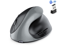 Rato Ergonómico Bestvite Recarregável Vertical 2.4g Para Computador/portátil Cinzento