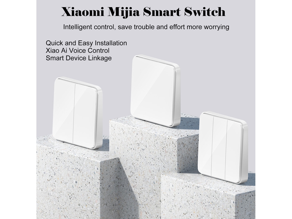 Aetheria interruptor Inteligente Xiaomi Mijia Controle Remoto Voz App Sem Reinstalação Branco