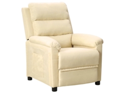 Vidaxl Poltrona Reclinável Tecido Cor Creme