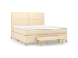 Box Spring Bed, Box Spring Beds Vidaxl Creme Tecido (180 X 200 Cm)