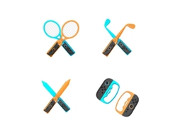 Azul/laranja - Raquete De Ténis 18 Em 1 Para Switch2 Sports + Pega + Punho Removível Iplay Hbs-522