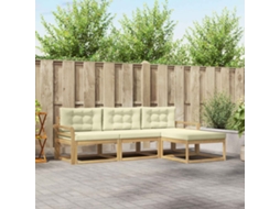 Vidaxl Conjunto De Sofás Para Exterior 4 Unid. Branco E Creme