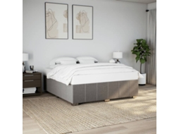 Vidaxl Cama Sem Colchão 200x200 Cm Tecido Cinzento-acastanhado
