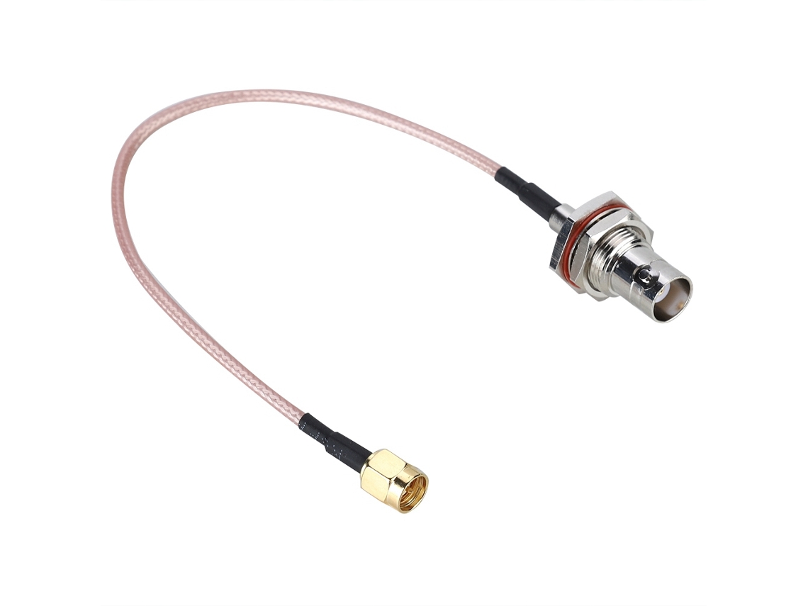 Cabo Coaxial Extensão Sma Macho Para Bnc Fêmea 20cm Cobre Puro