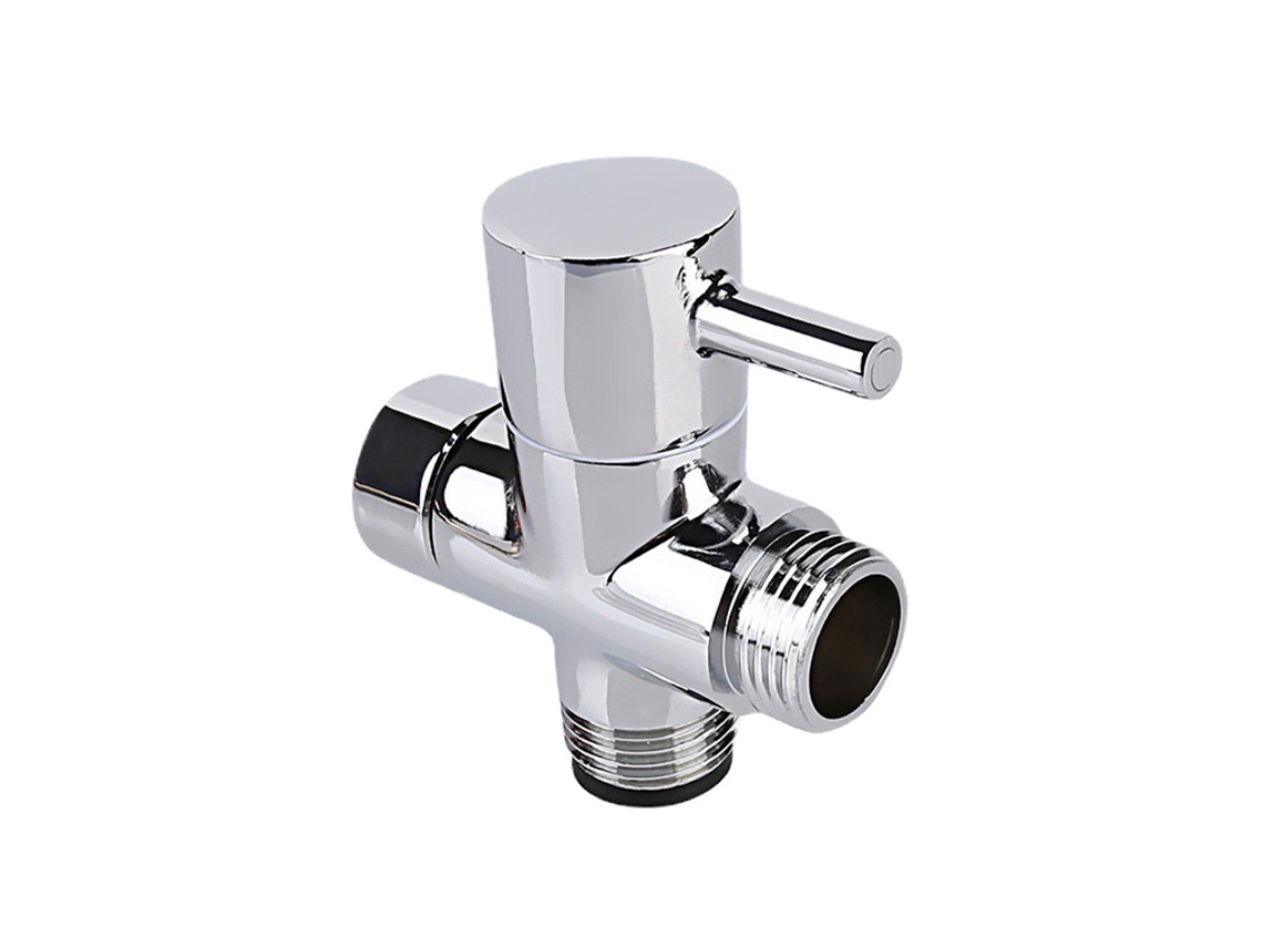 Válvula De Chuveiro Cromada Polida Com Adaptador T De 1/2 Bsp Para Banheiro E Cozinha