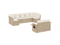 Garden Sofa Set, Garden Sofa Sets Vidaxl Bege Rattan / Vime (n/a)