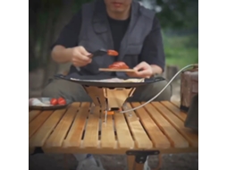 Rack de Fogão Portátil Camping Aço Inoxidável