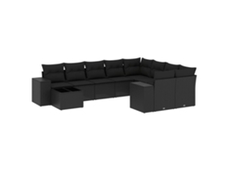 Garden Sofa Set, Garden Sofa Sets Vidaxl Preto Rattan / Vime (n/a)
