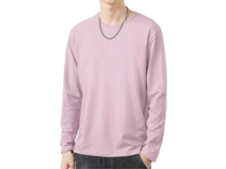 Camisa Casual Masculina De Poliéster Manga Longa Ombro Macia Respirável Estilo Slim Tamanhos S A 5xl Rosa