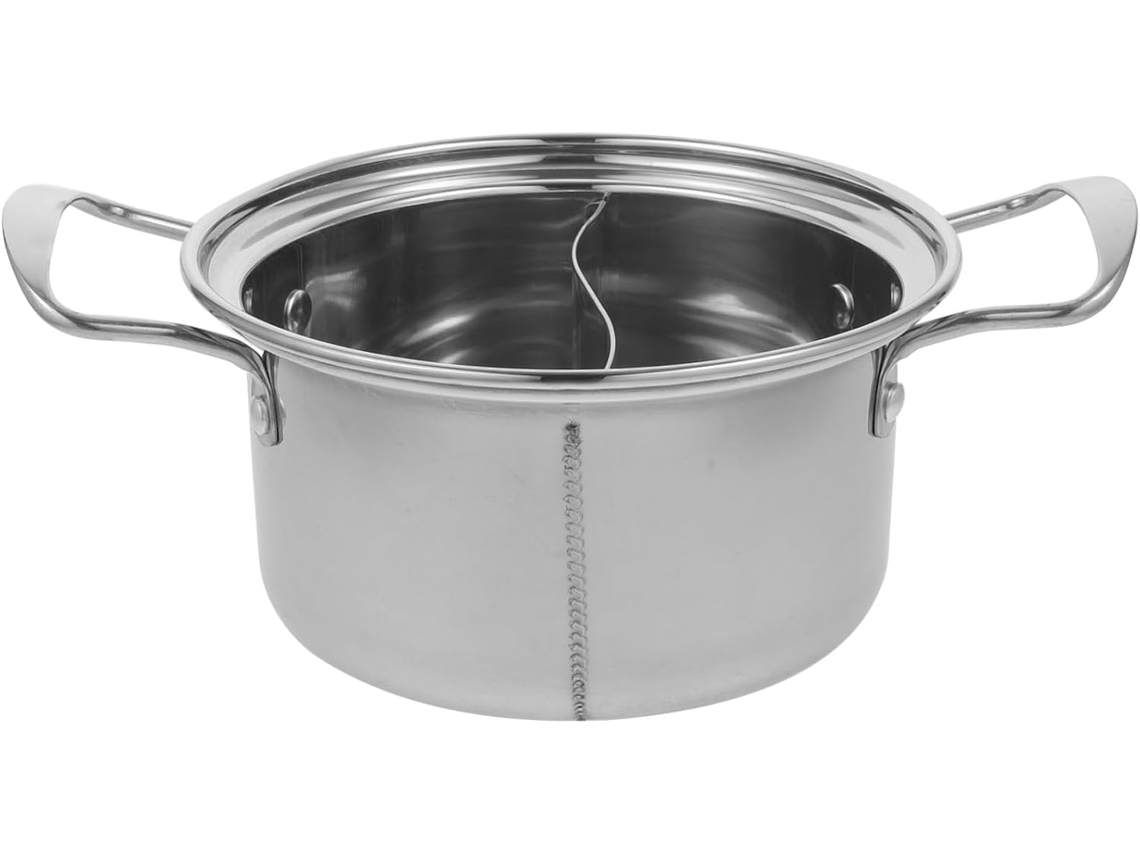 De Fondue Em Aço Inoxidável, Pequena Panela Bicolor Para Sopa, Segura Para Cozinhar, Porção Individual, Adequada Para Gokoco