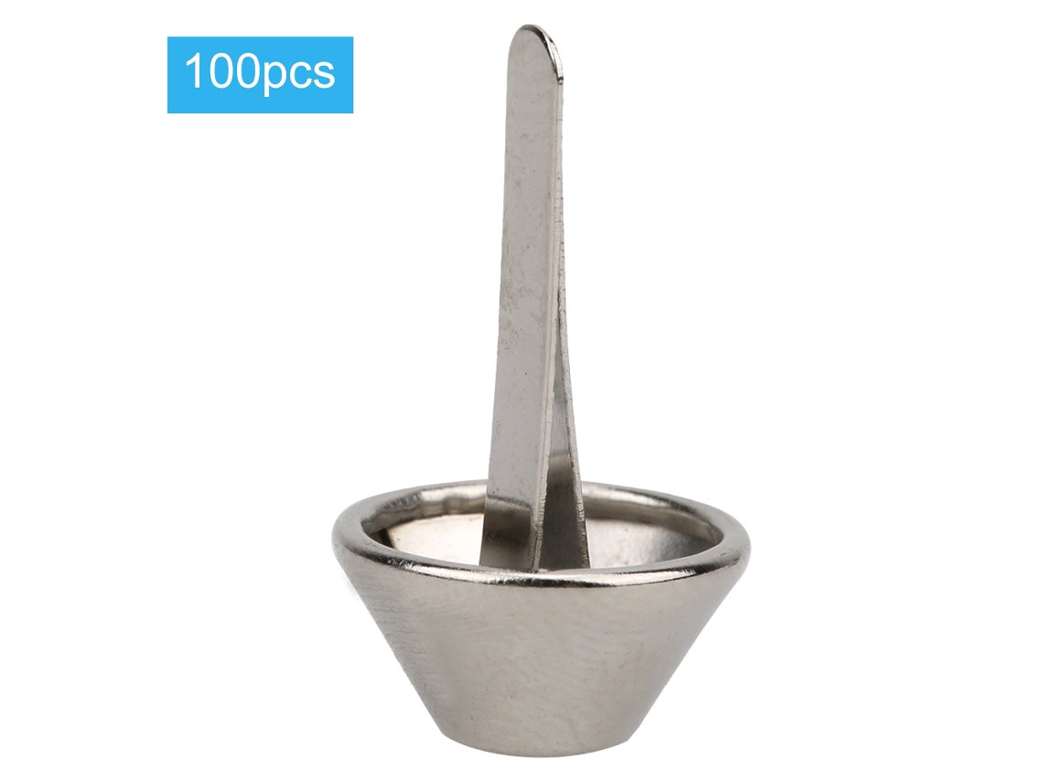 100 Rebites De Ferro Branco Prateado Em Forma De Cogumelo Plano, Para Artesanato De Couro, Acessórios Para Bolsas