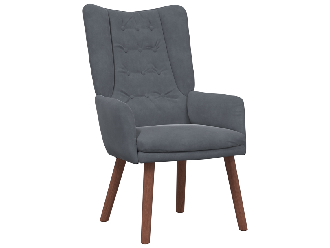 Conjunto 1 Poltrona Vidaxl Cinzento Veludo (63 X 67 X 94 Cm)