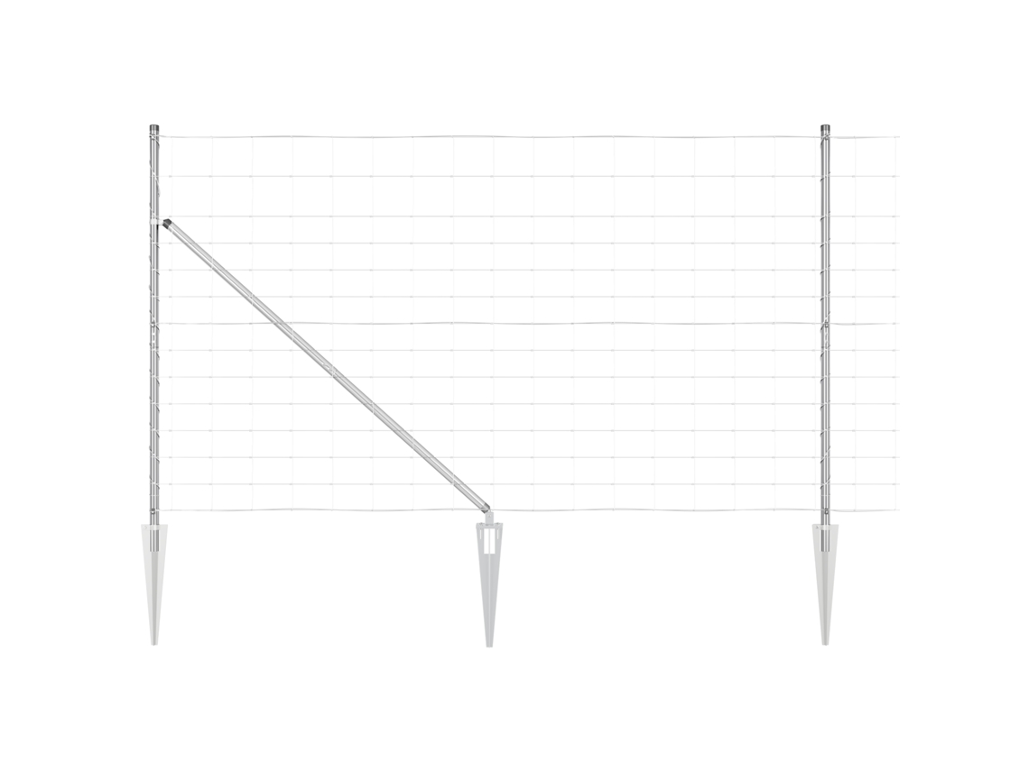 Conjunto 1 Poste De Cerca Externo Vidaxl Prateado Aço (50 X 1,2 M)