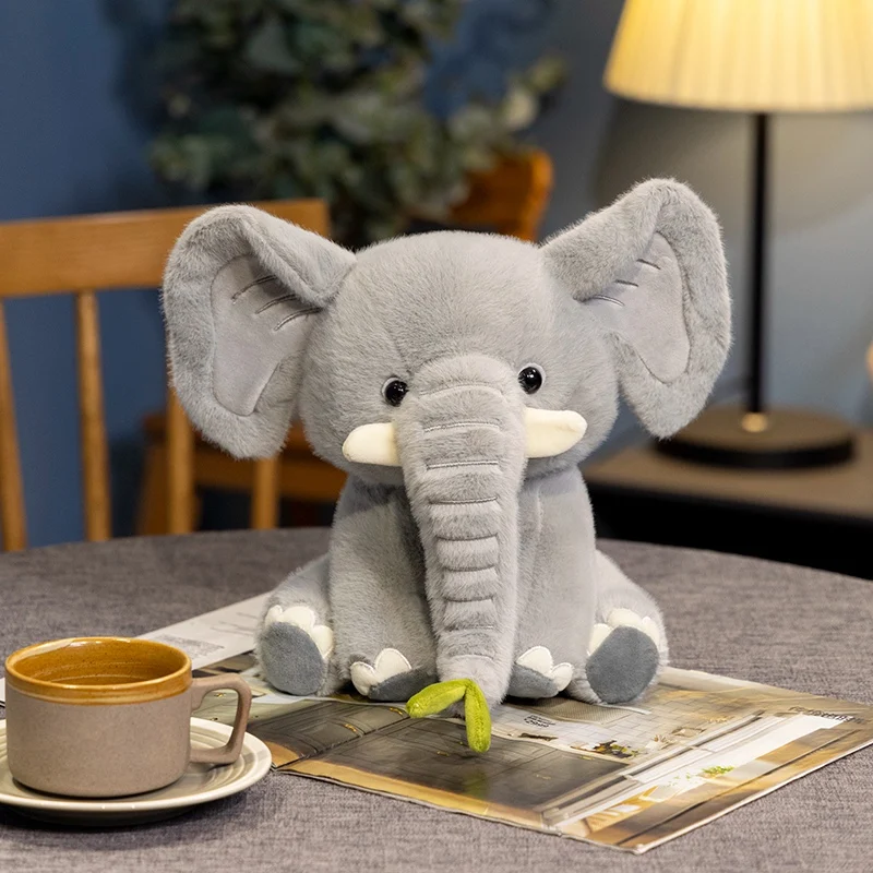 (cinza, Aprox. 25 Cm) Elefante De Pelúcia De Desenho Animado Fofo, Brinquedo De Pelúcia De Animal