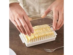 Taza De Mantequilla Contenedor De Queso Con Tapa Hermética Plástico Para Cortar Fácilmente