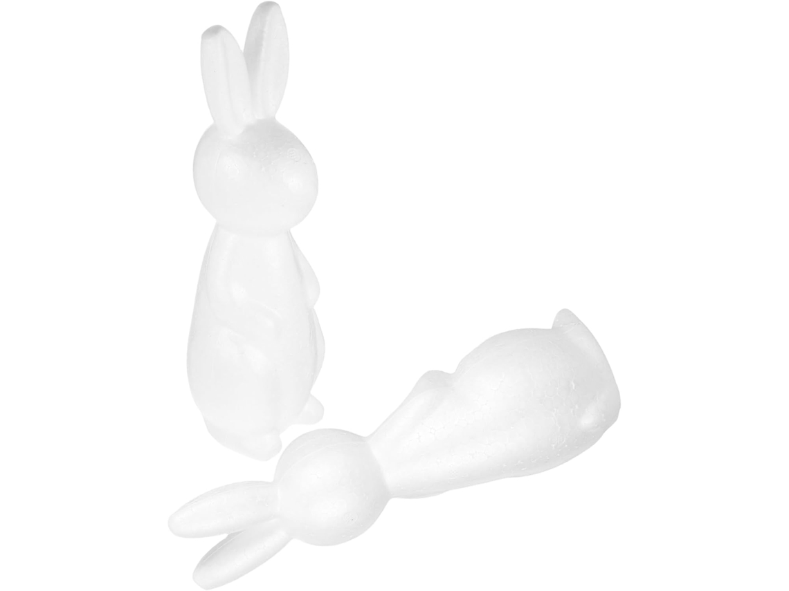 Kit Para Montar Coelhos De Espuma Branca (2 Peças)