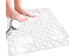 Tapete De Banho Quadrado Antiderrapante 53x53cm Lavável À Máquina Branco