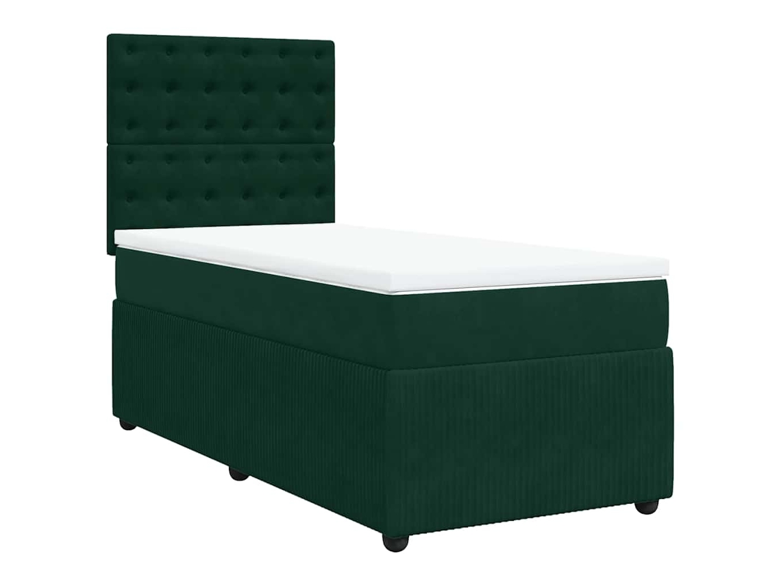 Cama com Molas/colchão 80x200 Cm Veludo Verde escuro MAISON EXCLUSIVE