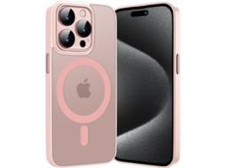 Capa Semitransparente Magsafe para iPhone 14 plus ANTIIMPACTO! Rosa