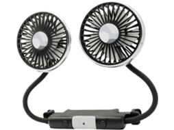 Ventilador De Carro Com Rotação 360 Graus E Cabeça Dupla, Resfriamento Com Duas Cabeças, Usb Tipo C, 3 Velocidades