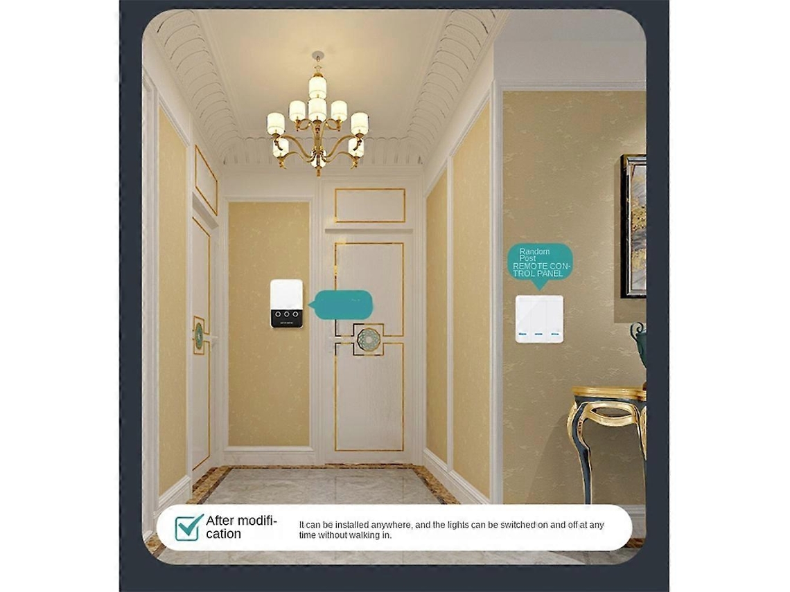 Painel De Interruptores De Parede Sem Fio Para Dormitório Superior Com Desligamento Automático De Luz, Sem Necessidade De Fiação._glo