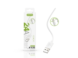 Cabo ACCETEL iPhone XR (0.25 m - Branco)