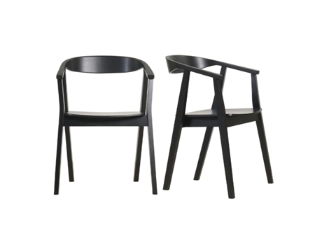 Conjunto de 2 cadeiras de madeira preta Design Bahia MILIBOO