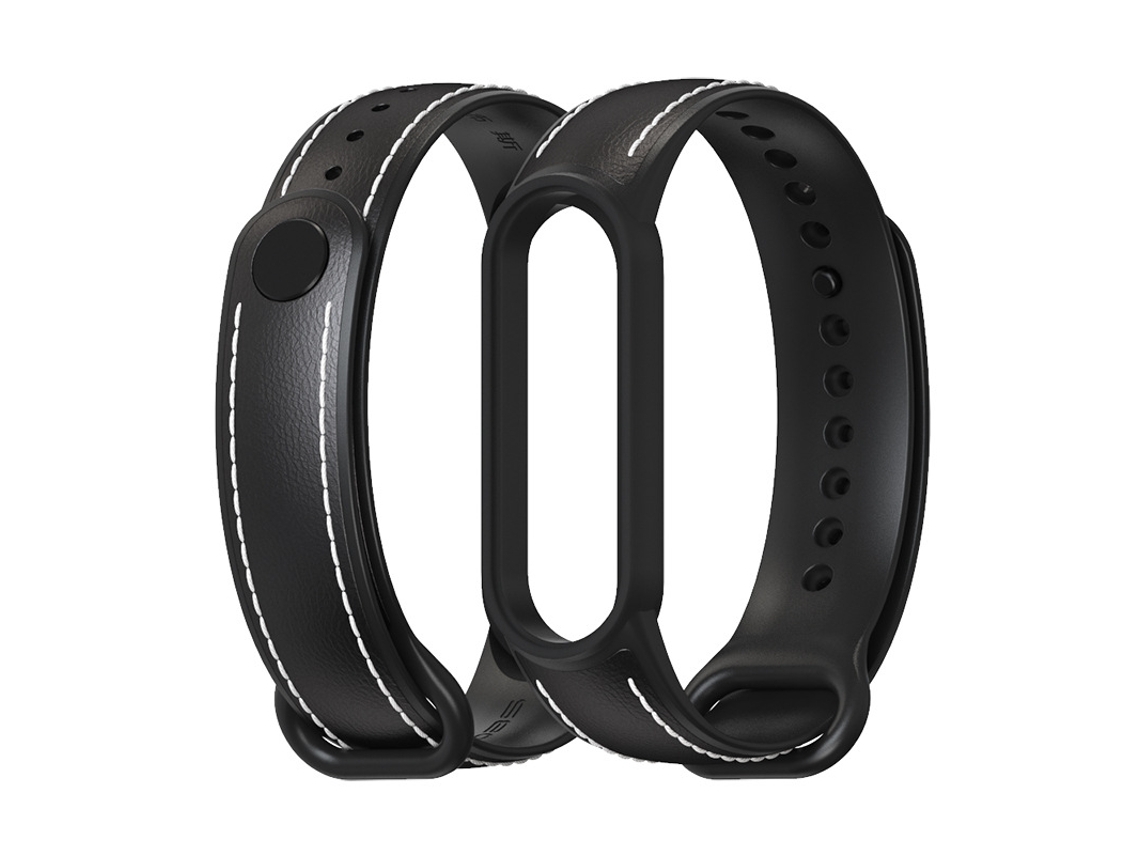 Lurelia Pulseira De Couro Substituição, Compatível Com Xiaomi Mi Band 5/ 6, Preta