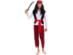 Fantasia de pirata listrada masculina