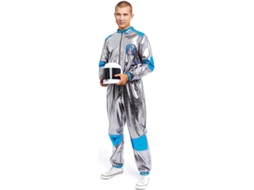 Fato de astronauta prateado e azul para adulto