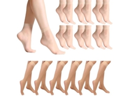 6 Pairs De Meia De Nylon Para Mulheres | Grande Tamanho, Cor De Pele | Meias Confortáveis E Respiráveis Para Uso Diário Para Evitar Deslizamentos