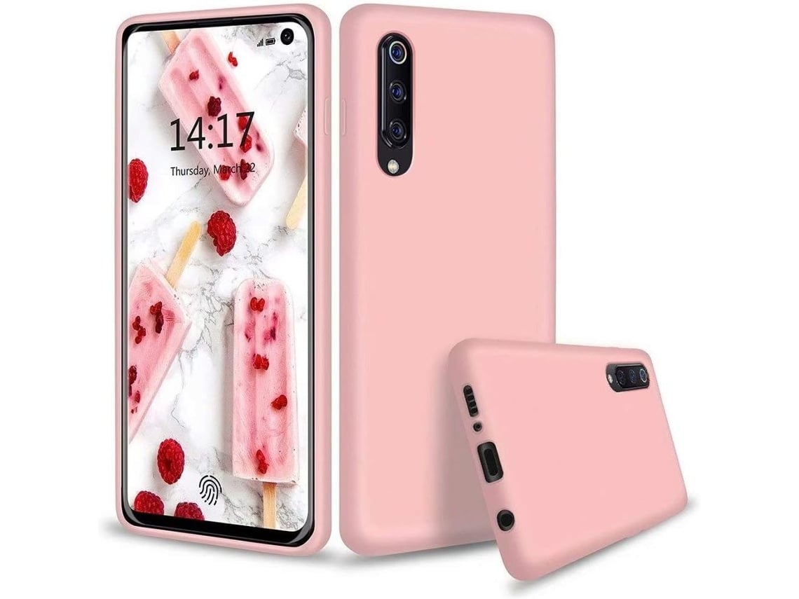 Capa Protetora Com Protetor De Ecrã Para Xiaomi Mi Cc9 Pro/note 10, Silicone Líquido, Antichoque, Rosa Elysve