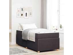 Vidaxl Estrutura Da Cama Marrom Escuro 90 X 190 Cm Tecido